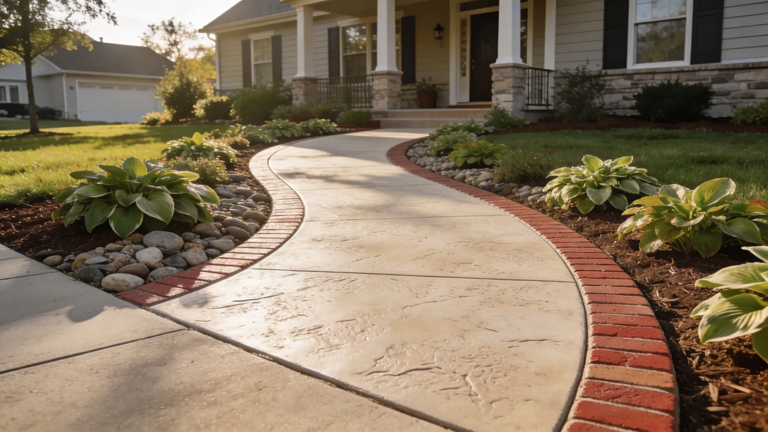 Stamped concrete walkway — Plainfield, IL