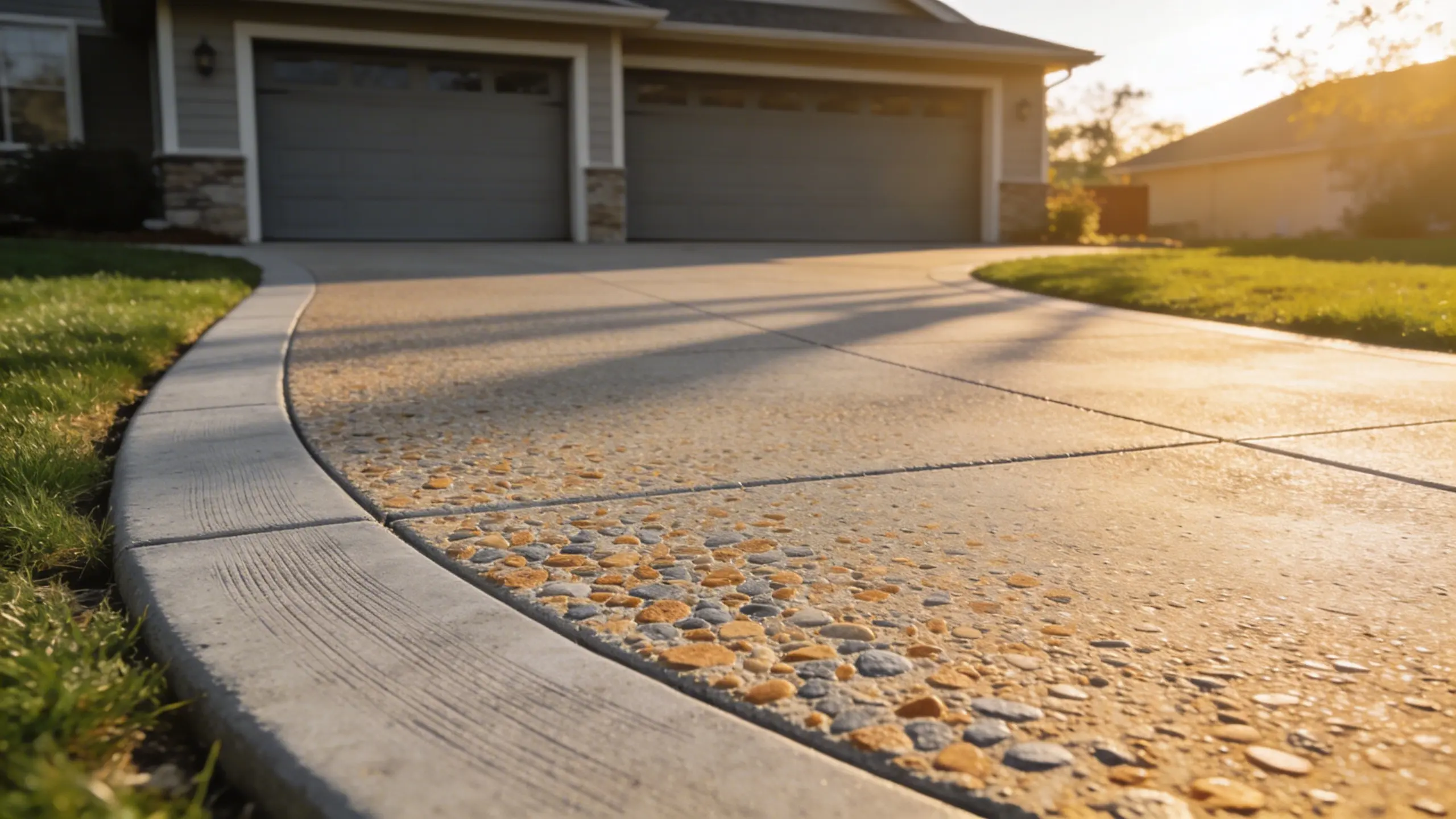 Textured concrete driveway — Shorewood, IL